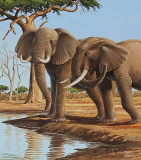 Chuck Ripper (B. 1929) "African Elephant"