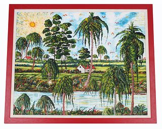 Signed, 20th C. Painting of Indiantown Florida