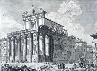 G.B. Piranesi Engraving, " Veduta del Tempio Antonino e Faustina in Campo Vaccino"