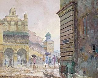 Witold Kalicki Oil, "Old Krakow Grodzka Street To The Main Square"