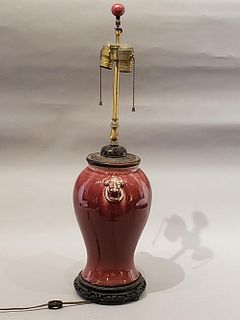Chinese Oxblood Glaze Porcelain Vase as Lamp