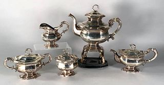 Dutch 934 Silver Five Piece Tea Service, Den Bosch, 1852