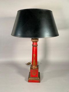 Empire Style Tole Peinte Table Lamp