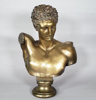Patinated Plaster Bust of Hermes