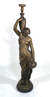 Plaster Figural Floor Lamp, Rebecca at the Well