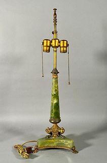 Green Onyx and Bronze Table Lamp