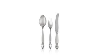 Vintage Georg Jensen Acorn Child’s Silver Cutlery Set