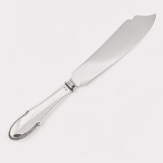 Georg Jensen  Silver Beaded Cake Knife #196 Old Type Blade