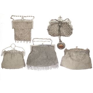 Renaissance Revival Silvered Mesh Handbags