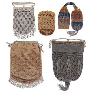 A Collection of Victorian Beaded Handbags