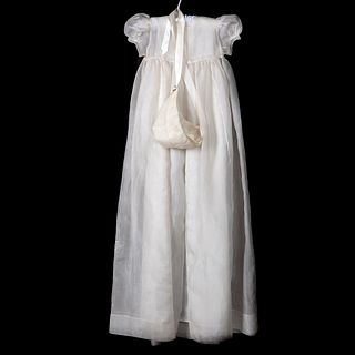 Vintage Silk Organza Christening Gown