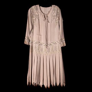 1920's Vintage Beaded Silk Dress