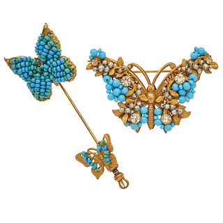 Collection of Two Mariam Haskell Butterfly Pins