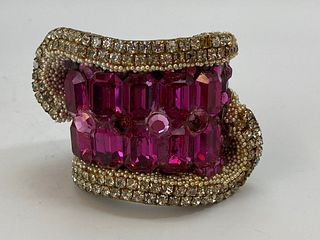 Wendy Gell "Be Jeweled" Cuff Bracelet, Signed