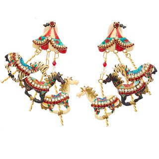 Pair of Lunch at the Ritz "Merry Go Round" Earrings