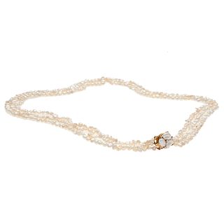 Cellino Freshwater Cultured Pearl, Diamond, 18k Necklace