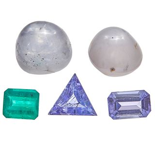 Collection of Unmounted Tanzanite, Emerald, Star Sapphires