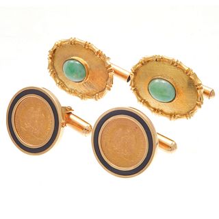 Collection of 14k Yellow Gold Cufflinks