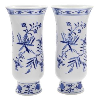 A Pair of Meissen Porcelain Vases