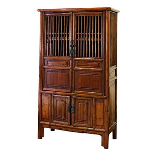 Chinese Elm Wood Kitchen Cabinet