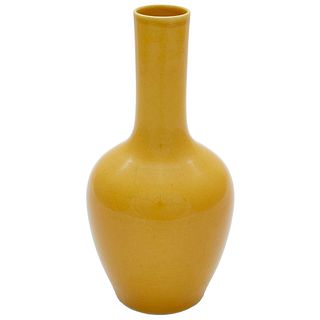 Yellow Glazed Bottle Vase, Guangxu Mark