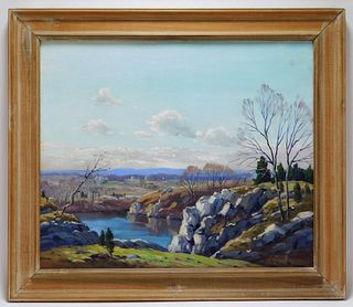 C. Gordon Harris Mountainous Landscape Painting