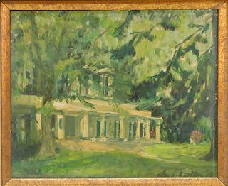 1917 American Impressionist Springtime Painting