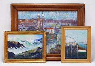 3PC Massachusetts Rockport Cape Ann Paintings