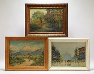 3PC Assorted Impressionist Landscape Paintings