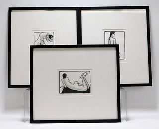 3PC Modern Nude Figure Lithographs