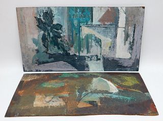 2PC Gordon Steele Abstract Expressionist Paintings