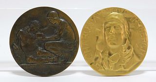 2 Charles Lindbergh World Unity Bronze Medal Group