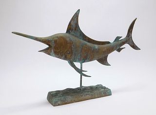 Copper Swordfish Weathervane