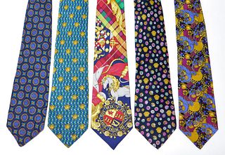 5PC Gianni Versace Assorted Silk Neckties