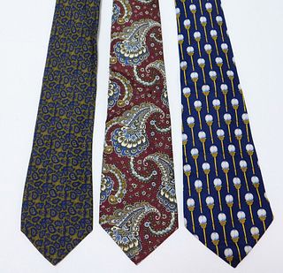 3PC Chanel Assorted Silk Necktie Group
