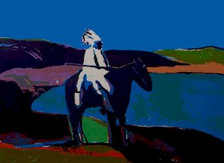 Fritz Scholder  'Indian at the Lake, State II (Tamarind 77-613a)'
