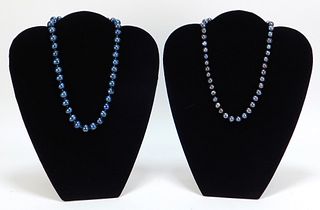 2PC Black Iridescent Pearl Necklaces