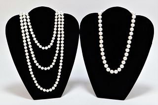 2PC Cultured Pearl String Necklaces