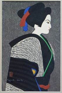 Kiyoshi Saito Modern Geisha Woodblock Print