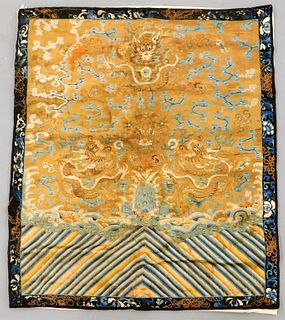 Chinese Silk Forbidden Stitch Imperial Robe Panel
