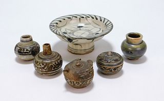 6PC Sawankhalok Ceramic Pottery Group