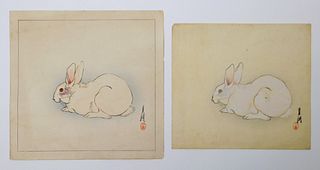 PR Ogata Gekko White Rabbit Woodblock Prints