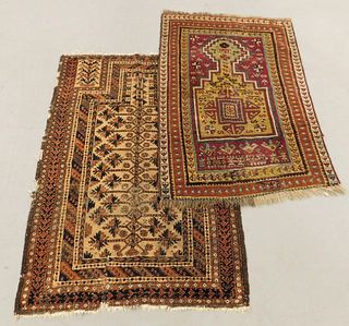 2PC Baluch & Kurdish Prayer Carpet Rugs