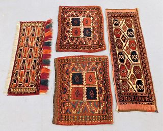 4PC Turkish Red Geometric Table Runners