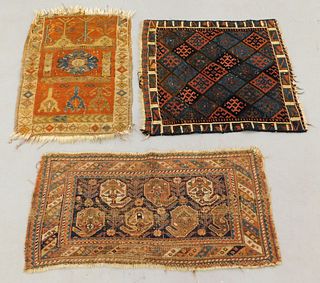 3 Small Middle Eastern Geometric Entry Carpet Rugs