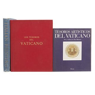 LIBROS SOBRE EL VATICANO Y PINTURA ITALIANA. a) Los Tesoros del Vaticano. b) Italian Painting. Piezas: 3.
