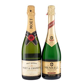 Champagne y Vino Espumoso. a) Moët & Chandon. b) Henkell trocken. Total de piezas: 2.