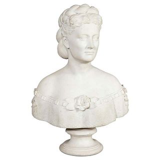 Thomas Ridgeway Gould, a Rare American White Marble Bust of a Woman
1870