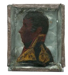 War of 1812 Wax Silhouette, Possibly Stephen Decatur 