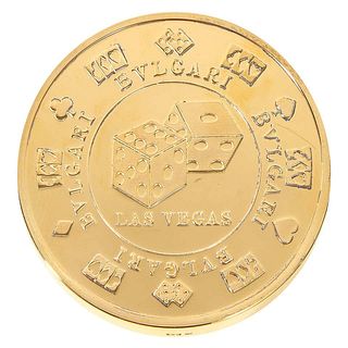 BVLGARI Bulgari Sterling Silver Oversized Casino Paperweight Coin "Vegas"